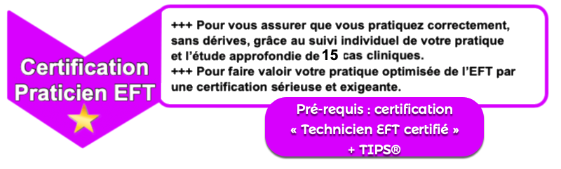 Formation complète jusqu'à la certification de "Praticien EFT Certifié"